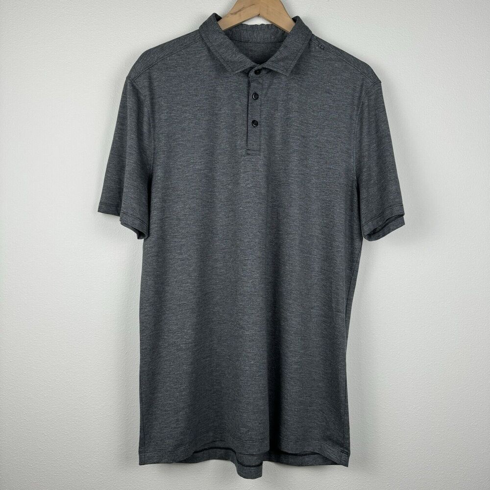 lululemon athletica Men's Heathered Charcoal Gray Polo